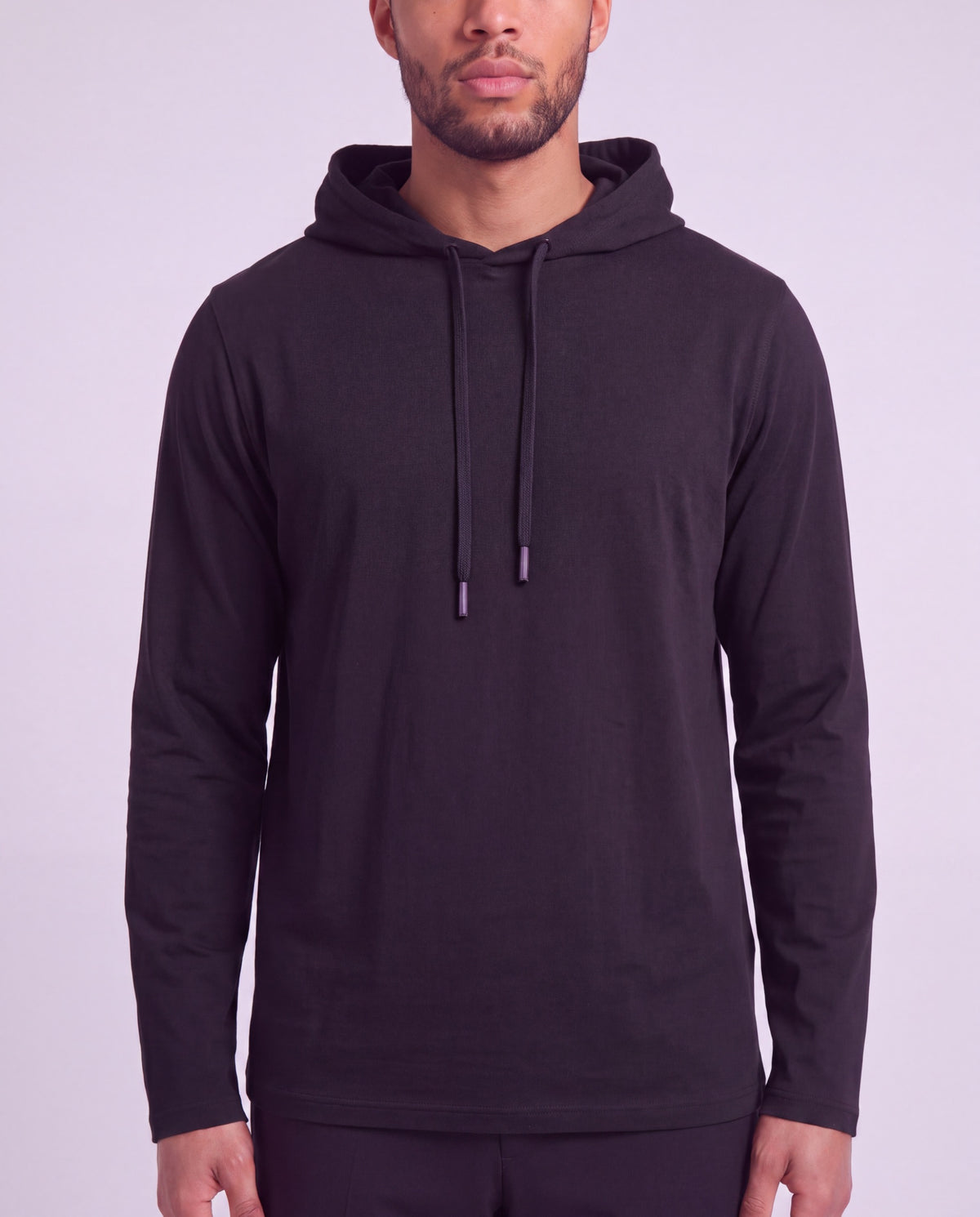 HORATIO BLACK MEN'S STRETCH JERSEY HOODIE