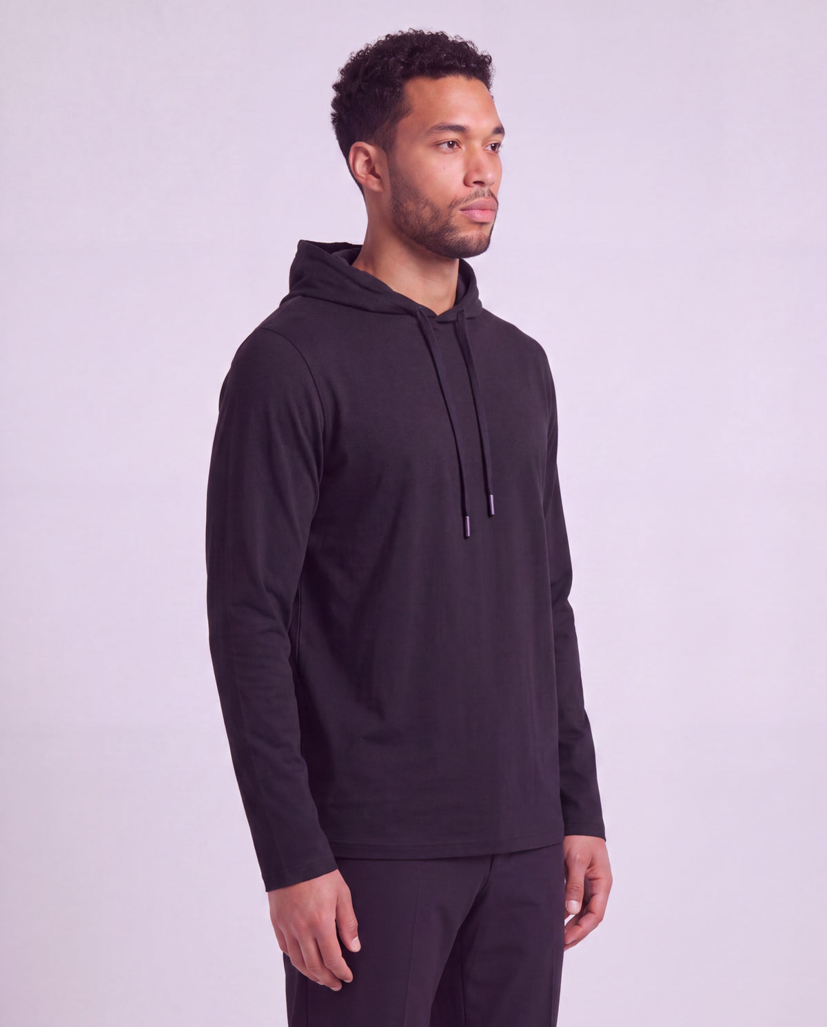 HORATIO BLACK MEN'S STRETCH JERSEY HOODIE