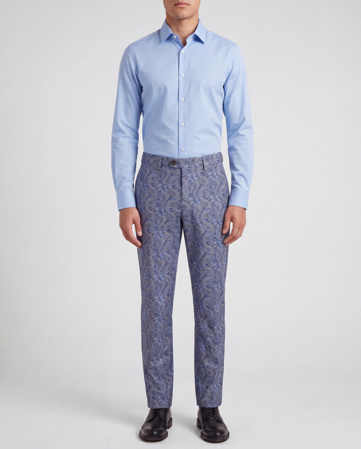JACK MAURICE PAISLEY BLUE MEN'S STRETCH CHINO PANT