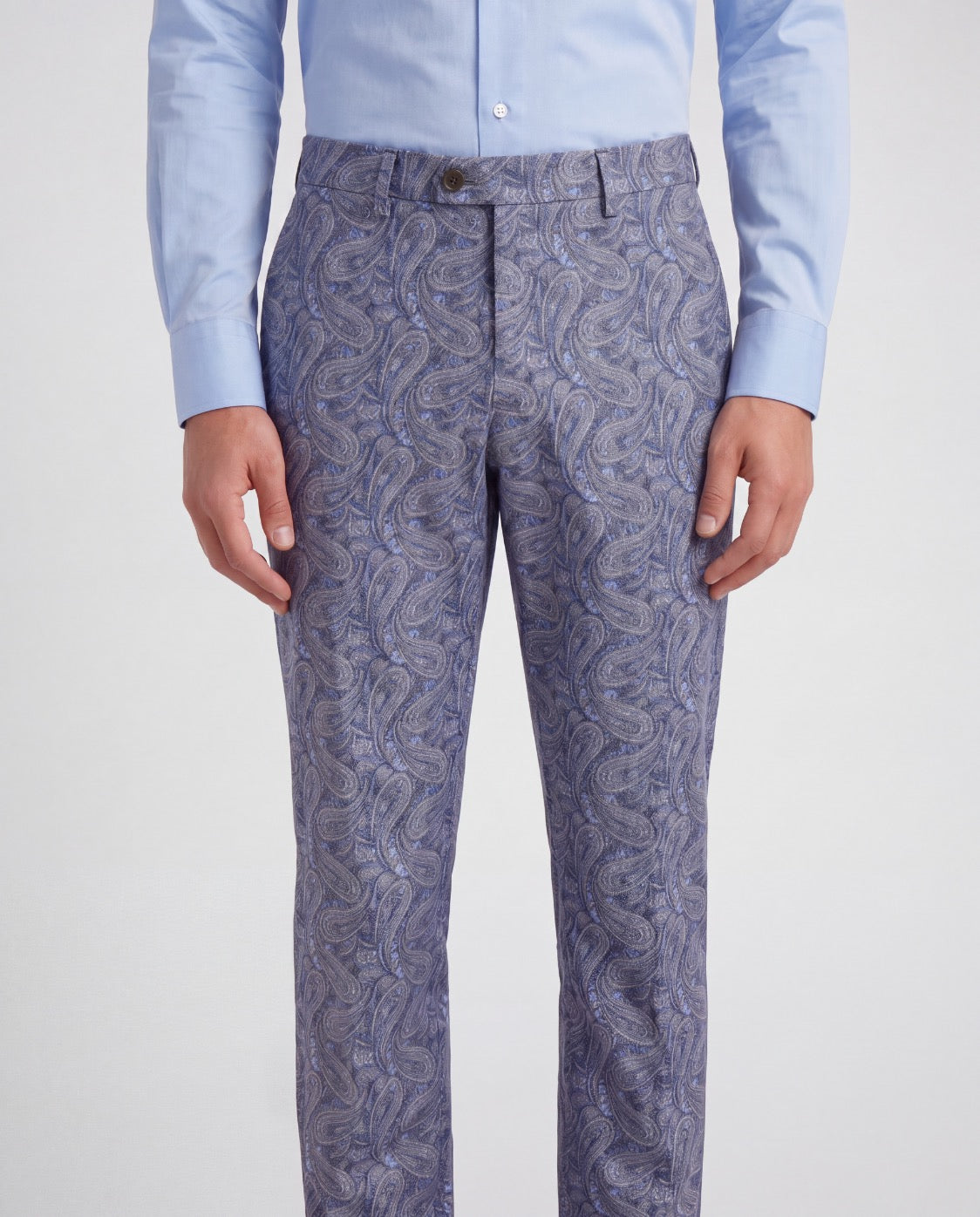 JACK MAURICE PAISLEY BLUE MEN'S STRETCH CHINO PANT