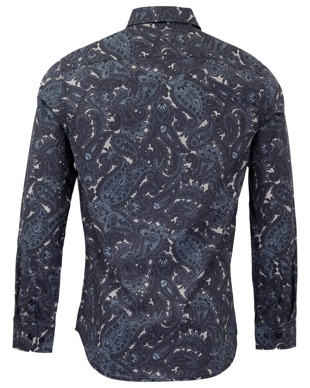 MORRIS LANNACH PAISLEY SMOKE MEN'S PRINTED COTTON BUTTON-DOWN SHIRT