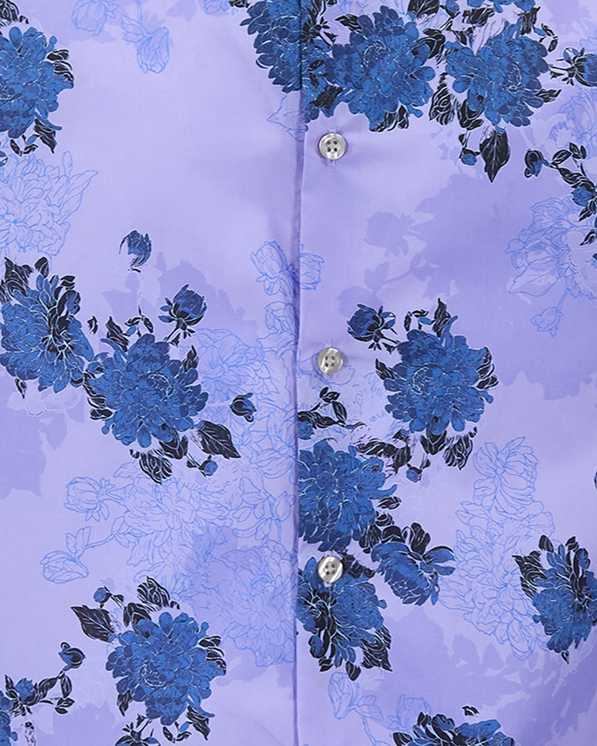 NIGEL LANS FLORAL LAVENDER MEN'S PRINTED COTTON LONG-SLEEVE SHIRT