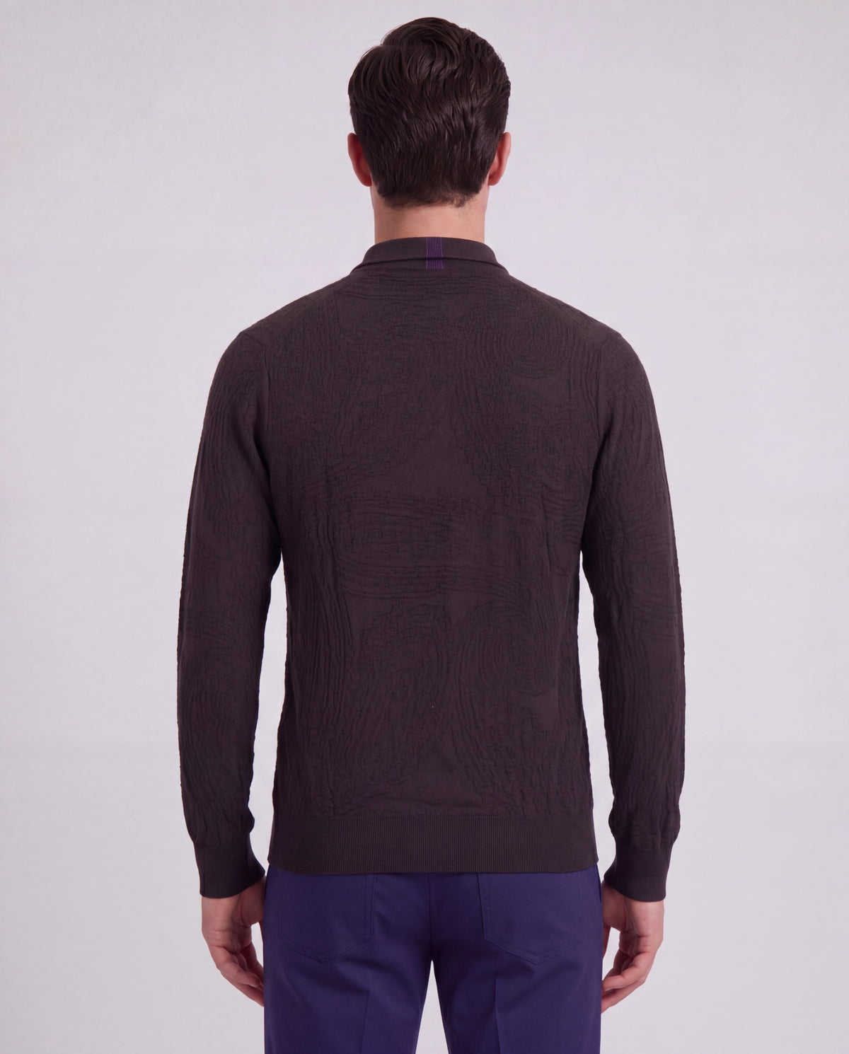 PARKER BROWNIE MEN'S MERINO WOOL TEXTURED POLO SWEATER