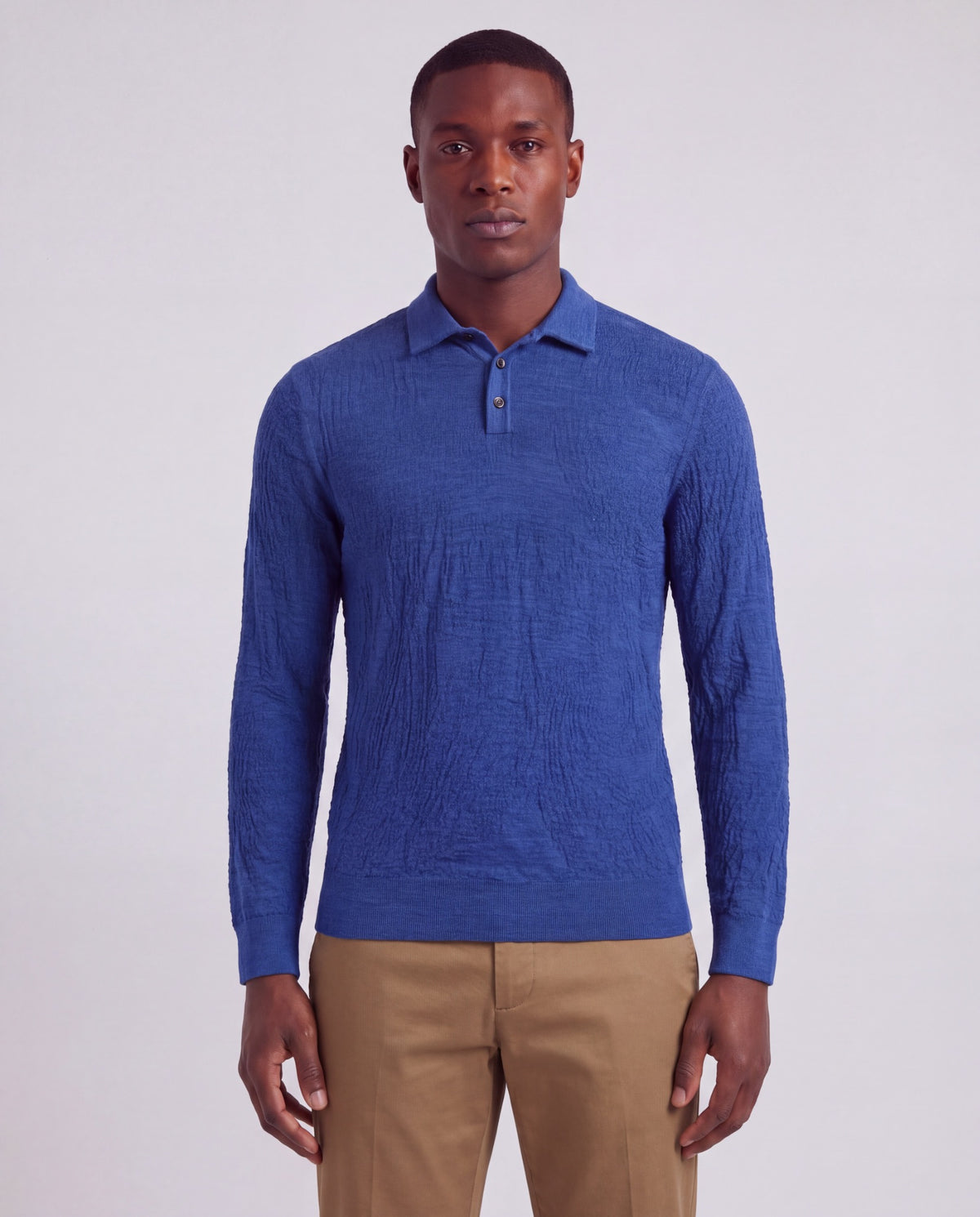 PARKER MARINER MEN'S MERINO WOOL TEXTURED POLO SWEATER