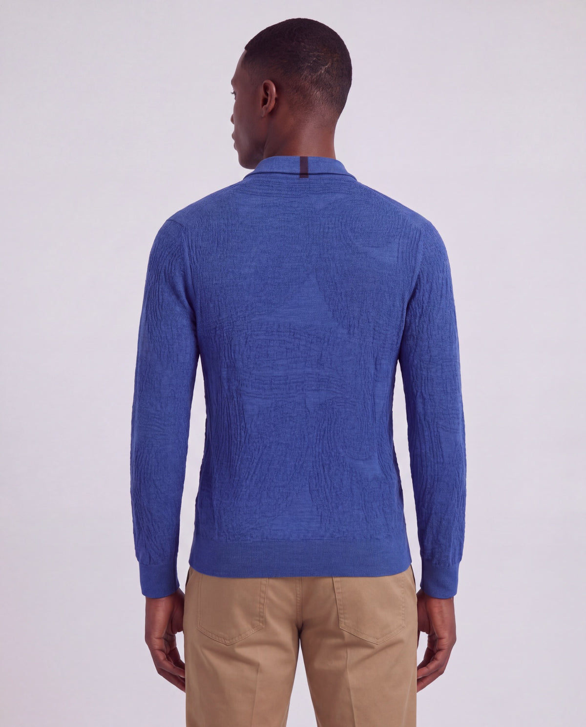 PARKER MARINER MEN'S MERINO WOOL TEXTURED POLO SWEATER