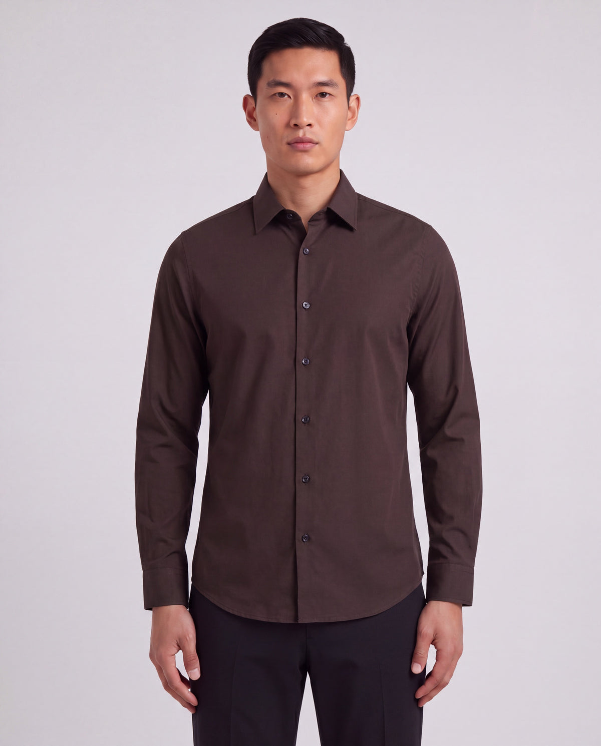 SIMON BROWNIE MEN'S STRETCH JERSEY LONG-SLEEVE SHIRT