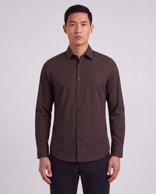 SIMON BROWNIE MEN'S STRETCH JERSEY LONG-SLEEVE SHIRT