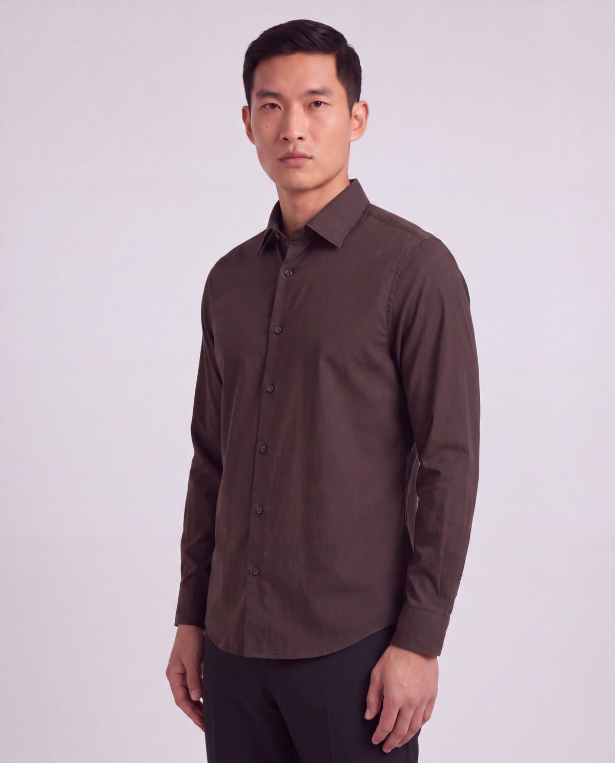 SIMON BROWNIE MEN'S STRETCH JERSEY LONG-SLEEVE SHIRT