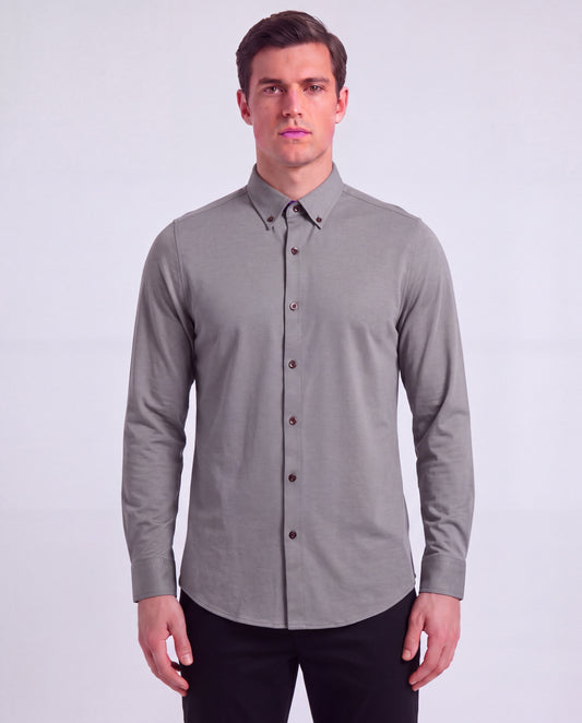 SIMON SAGE MEN'S STRETCH JERSEY LONG-SLEEVE SHIRT