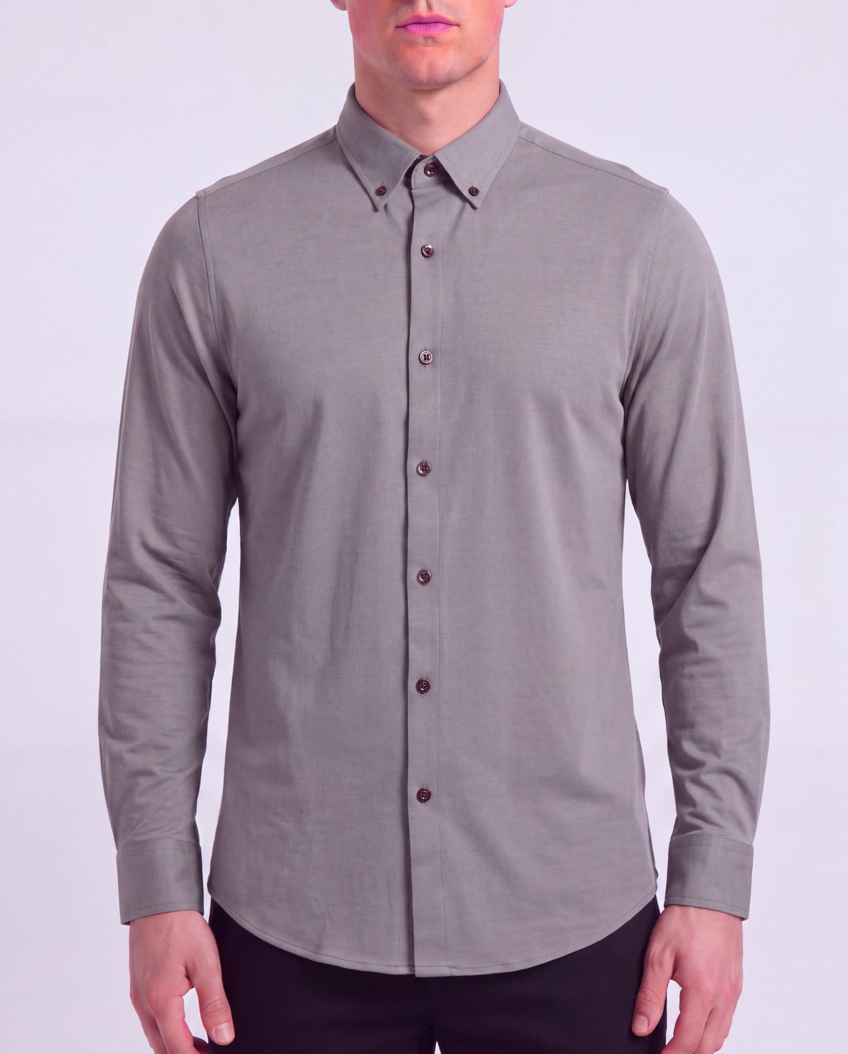 SIMON SAGE MEN'S STRETCH JERSEY LONG-SLEEVE SHIRT