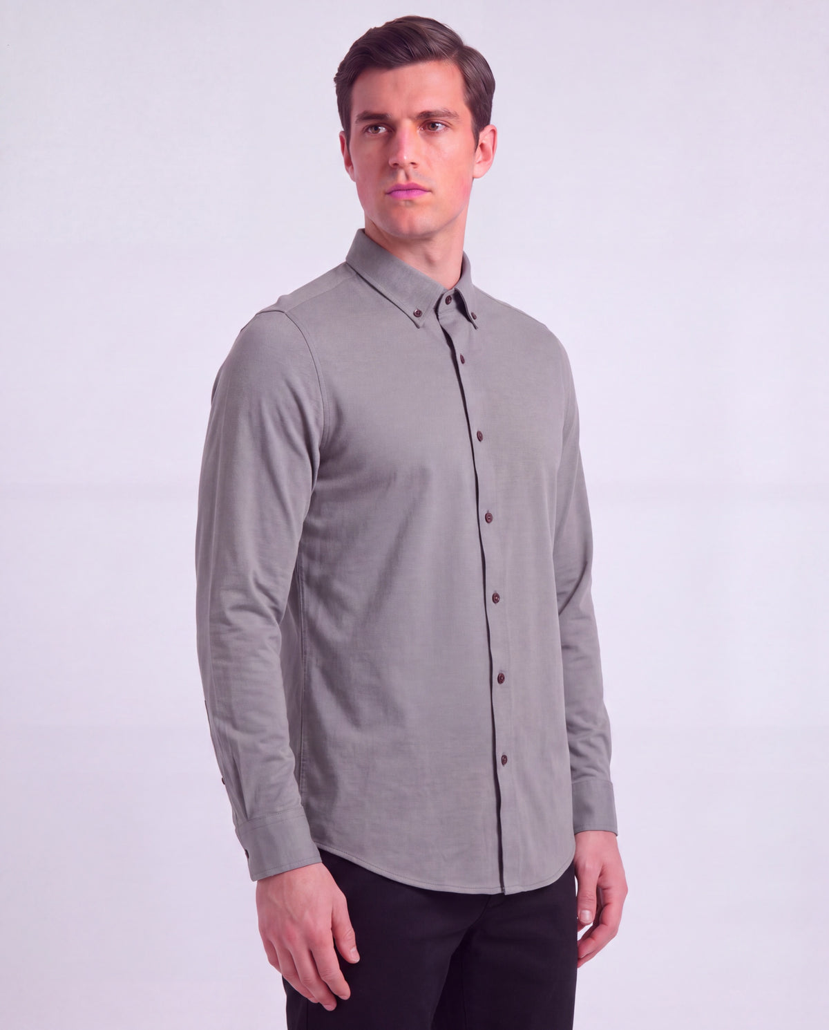 SIMON SAGE MEN'S STRETCH JERSEY LONG-SLEEVE SHIRT