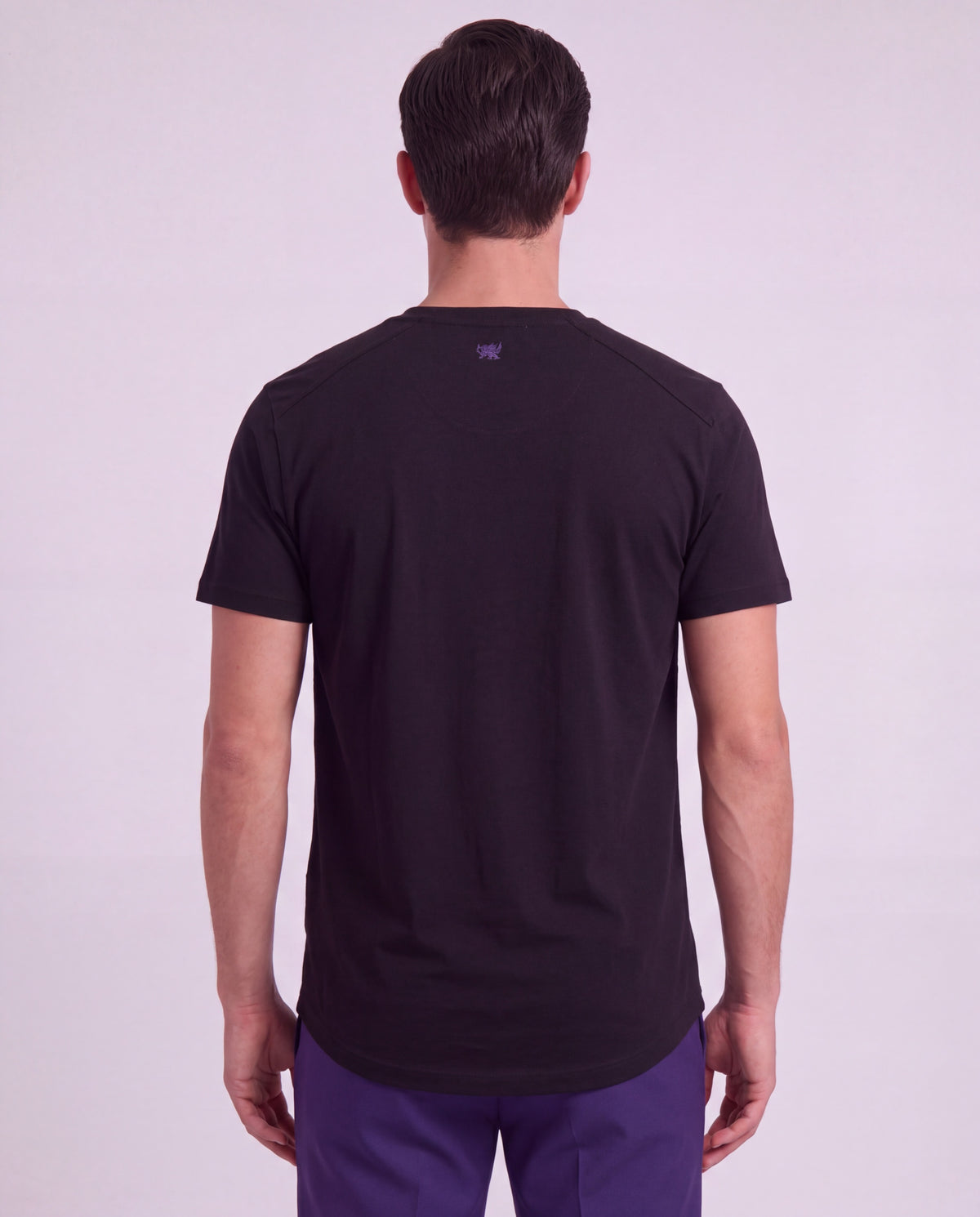 TIMOTHY BLACK MEN'S STRETCH COTTON CREW-NECK TEE