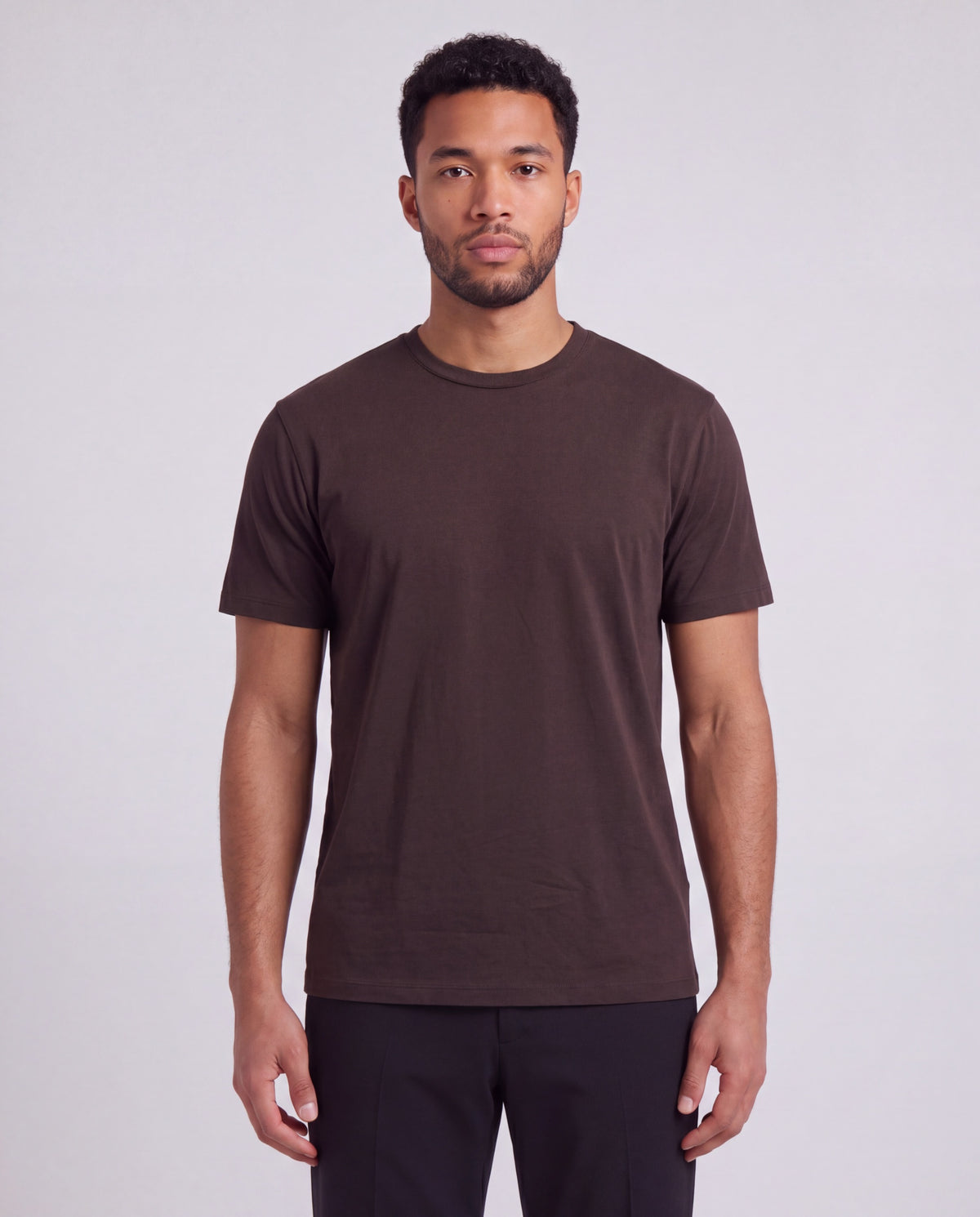 TIMOTHY BROWNIE MEN'S STRETCH COTTON CREW-NECK TEE