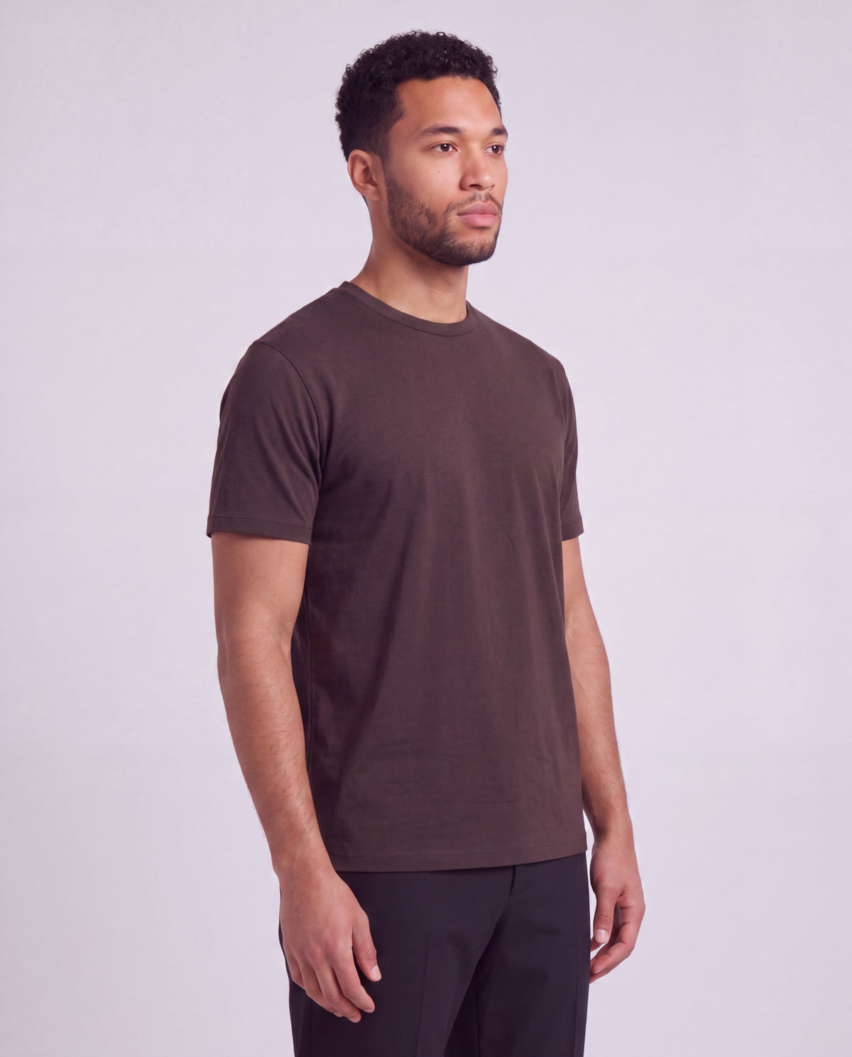 TIMOTHY BROWNIE MEN'S STRETCH COTTON CREW-NECK TEE