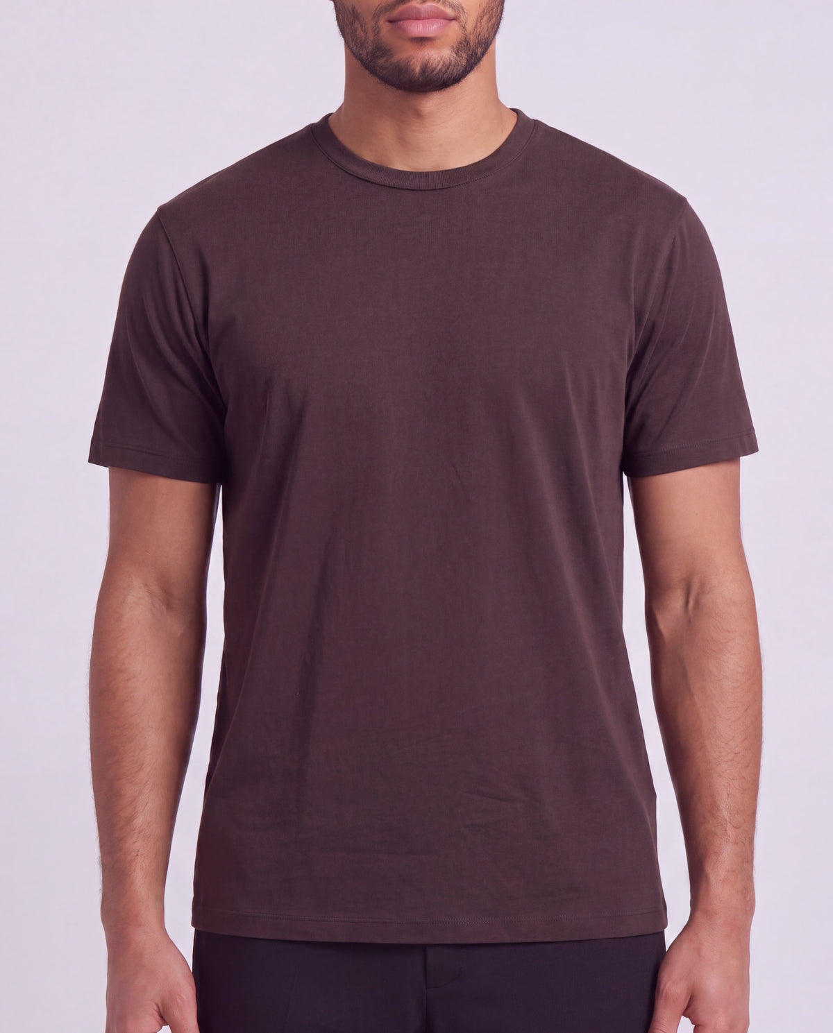 TIMOTHY BROWNIE MEN'S STRETCH COTTON CREW-NECK TEE