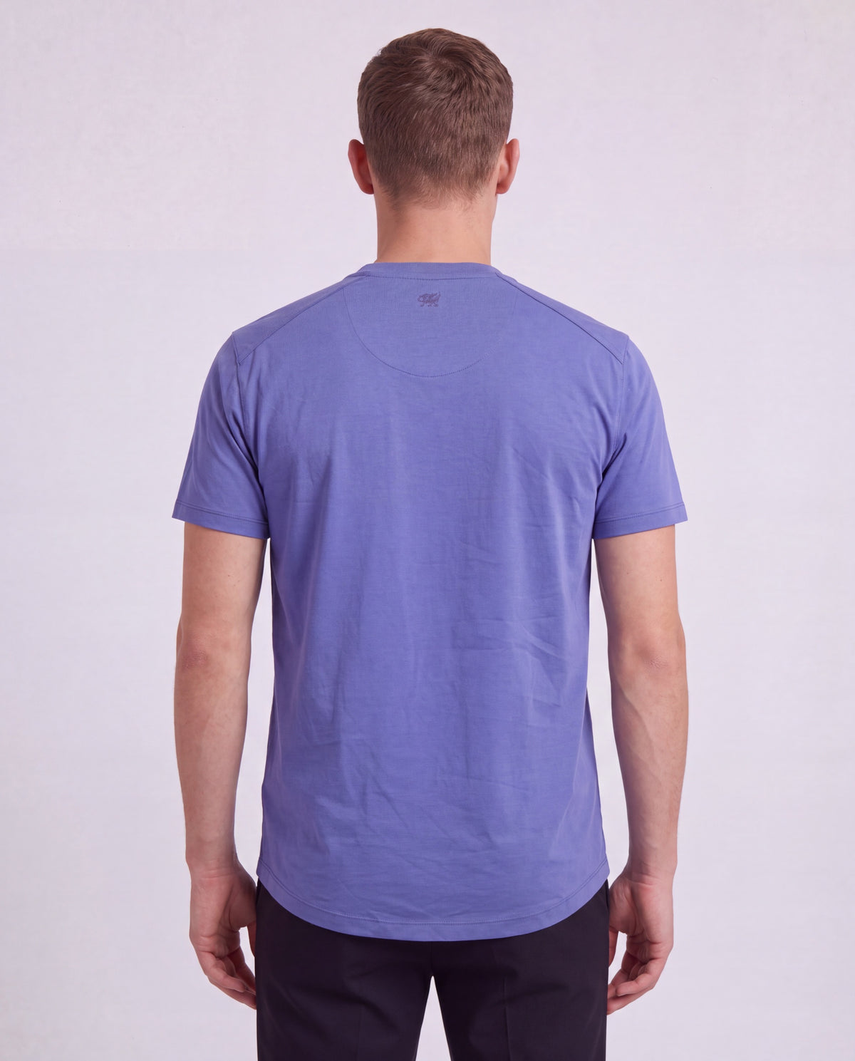 TIMOTHY DAWN BLUE MEN'S STRETCH COTTON CREW-NECK TEE