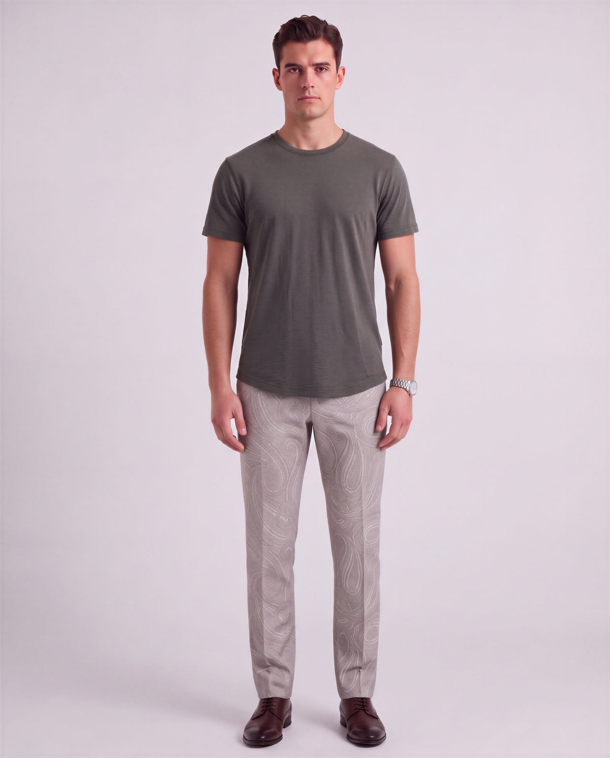 CASPIAN MOUNTAIN PAISLEY CEMENT MEN'S STRETCH COTTON CHINO PANT