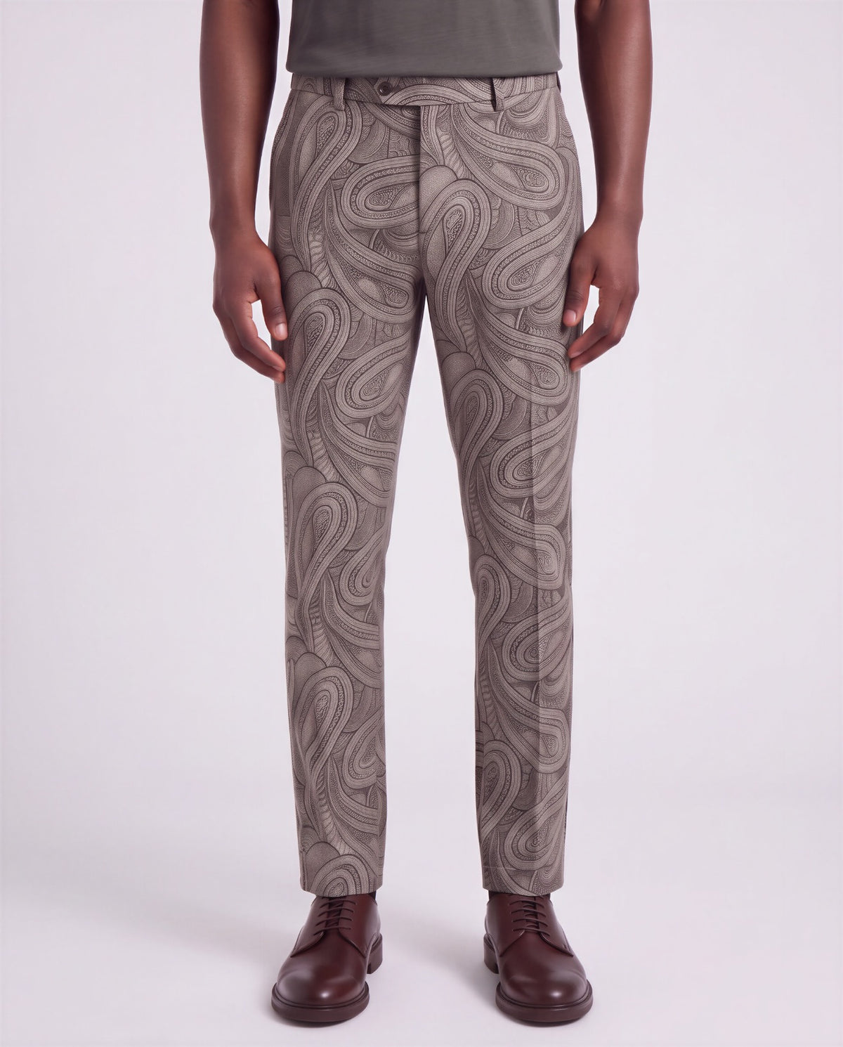CASPIAN MOUNTAIN PAISLEY SAGE MEN'S STRETCH COTTON CHINO PANT