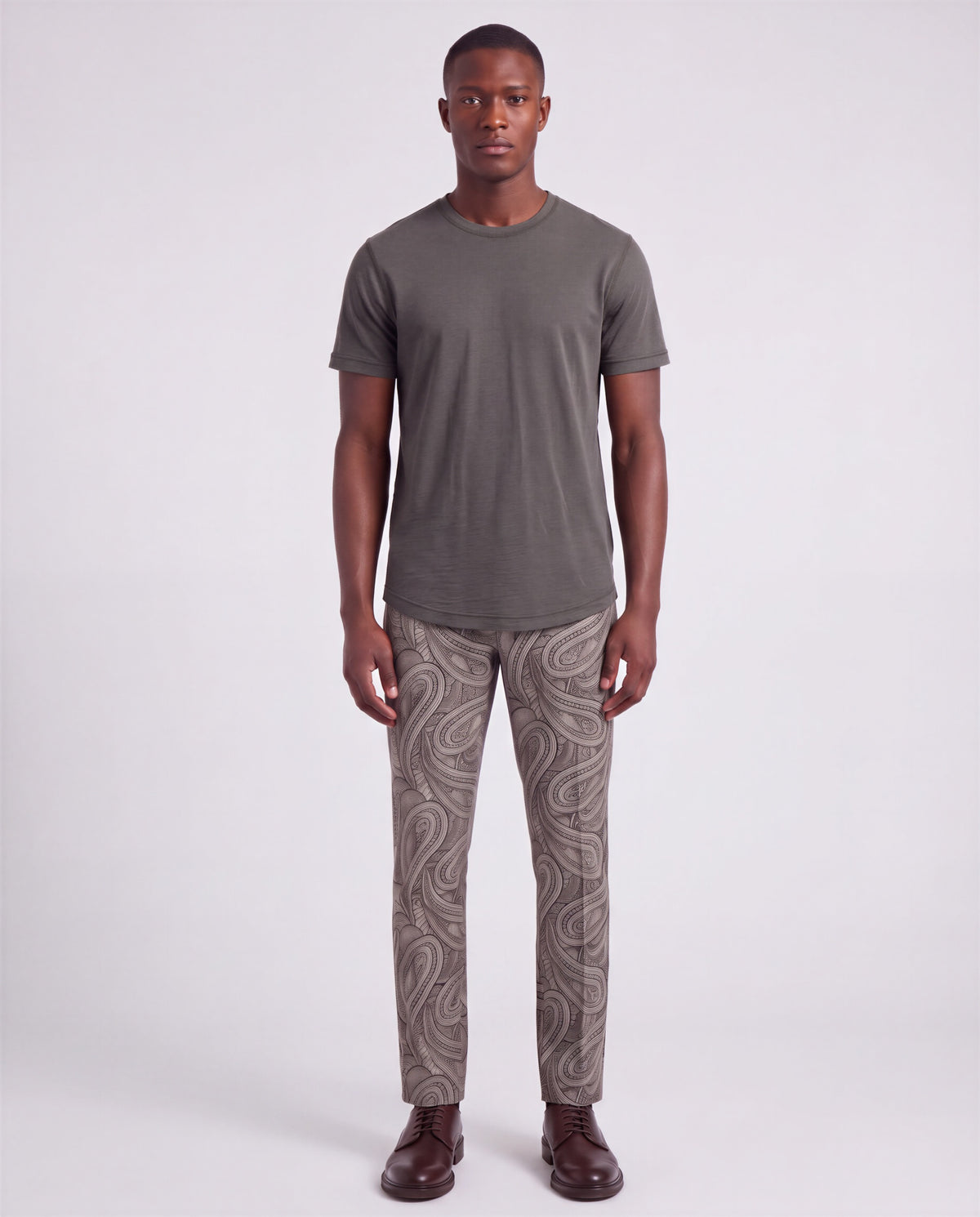 CASPIAN MOUNTAIN PAISLEY SAGE MEN'S STRETCH COTTON CHINO PANT