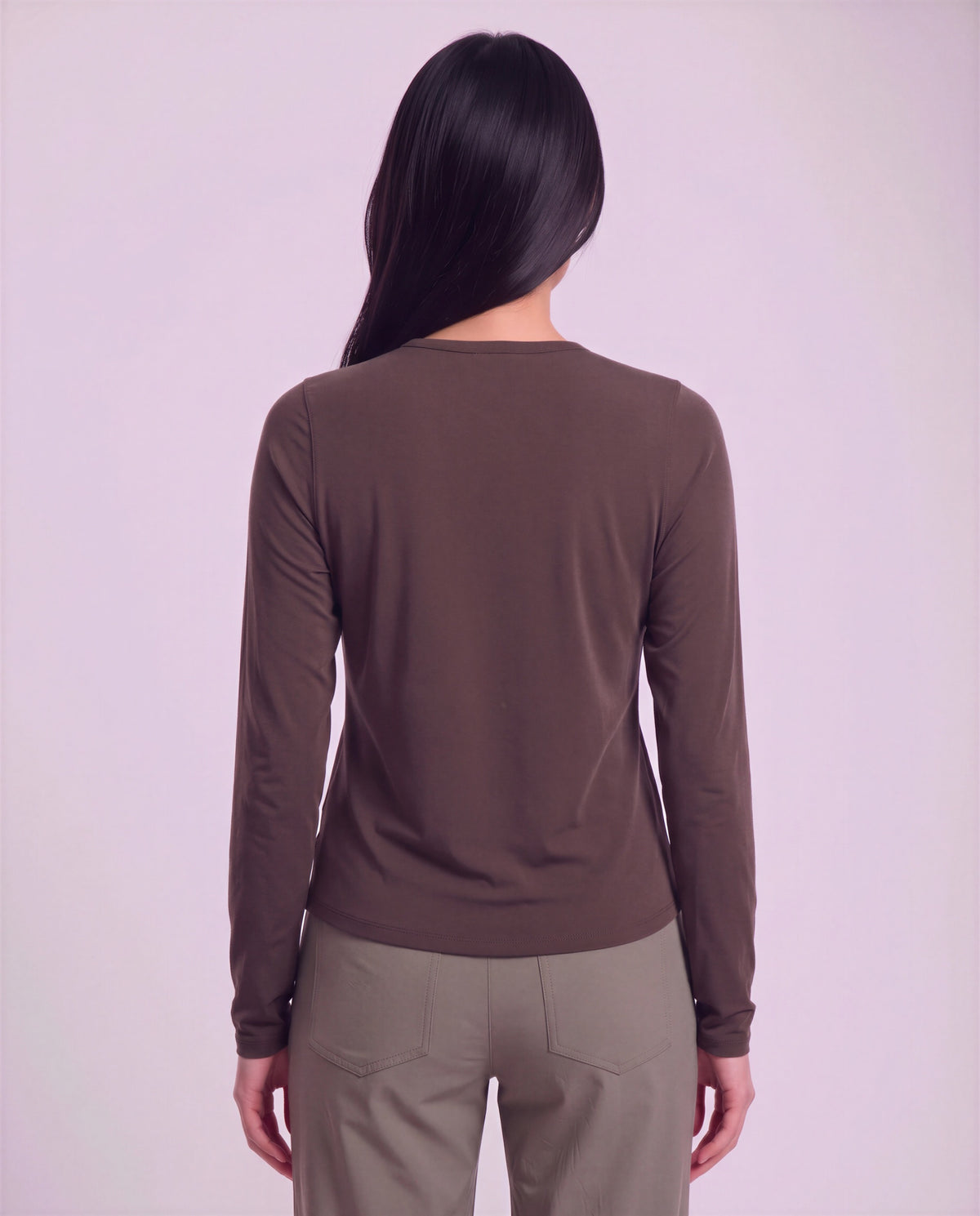 BEATRICE BROWNIE WOMEN'S LYOCELL STRETCH CREW-NECK TOP