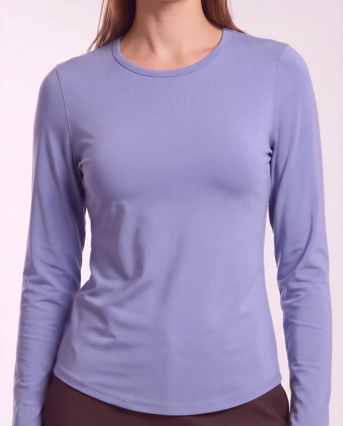 BEATRICE DAWN BLUE WOMEN'S LYOCELL STRETCH CREW-NECK TOP