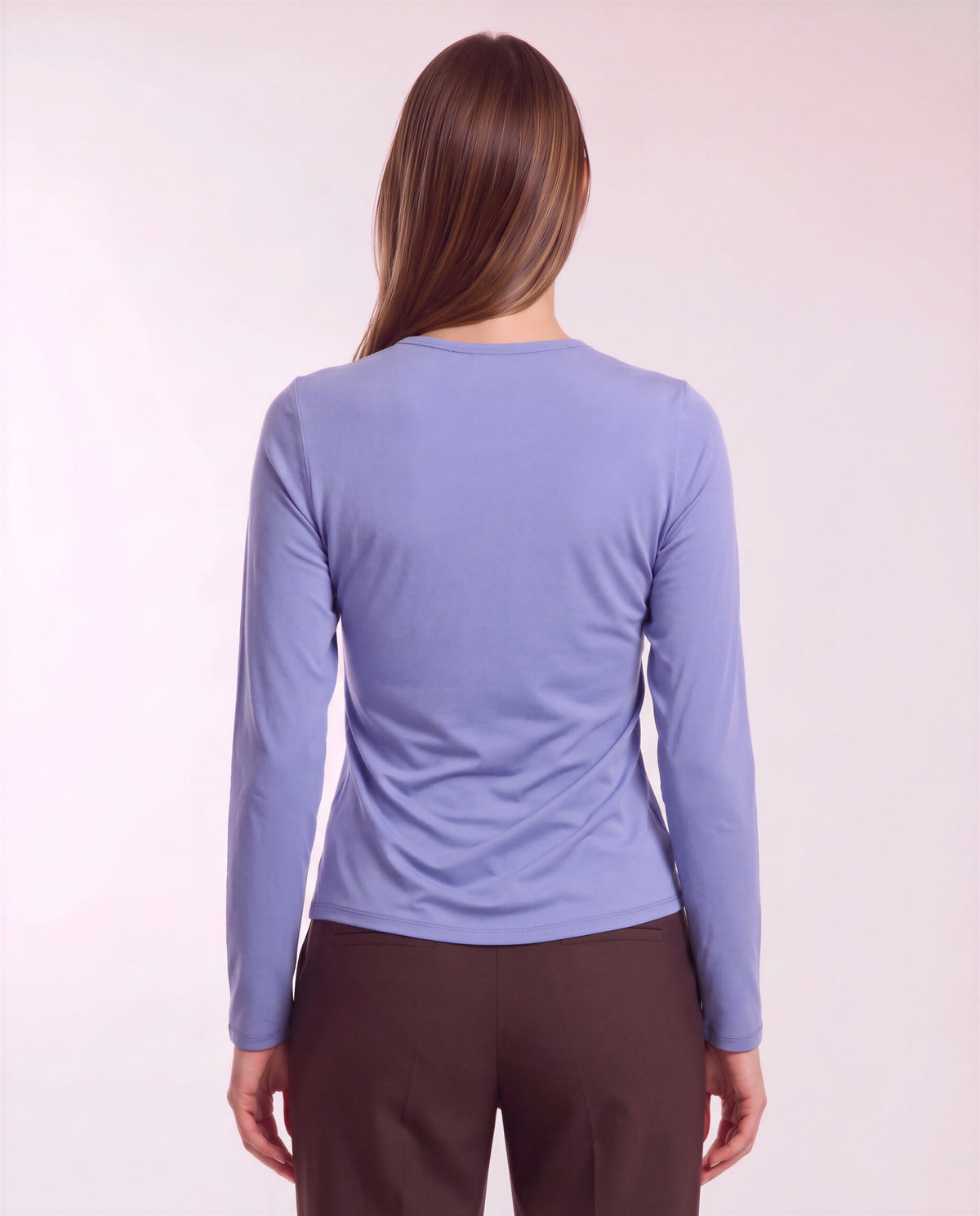 BEATRICE DAWN BLUE WOMEN'S LYOCELL STRETCH CREW-NECK TOP
