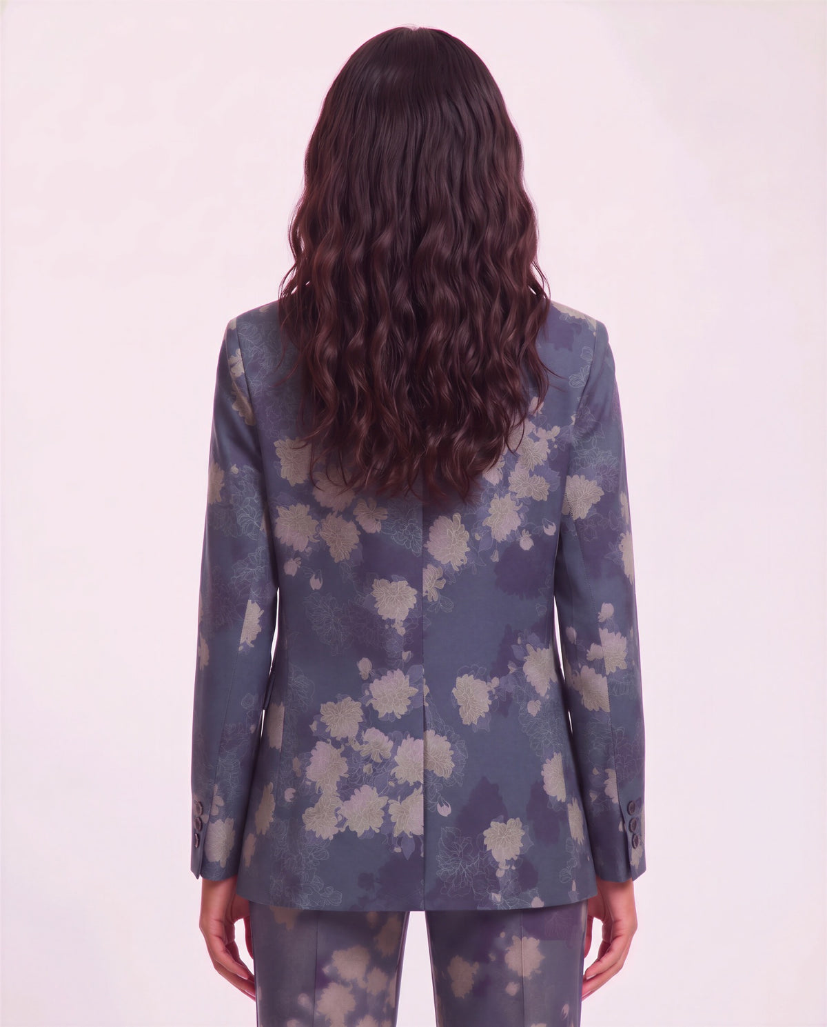 JANE LANS FLORAL BLACK WOMEN'S STRETCH TENCEL TAILORED JACKET