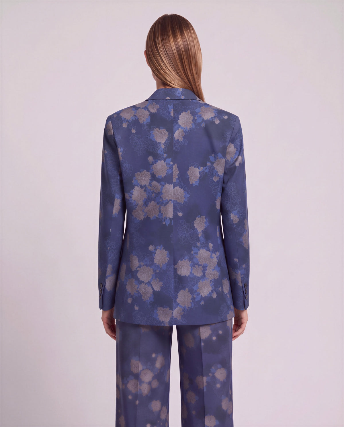 JANE LANS FLORAL NAVY WOMEN'S STRETCH TENCEL TAILORED JACKET