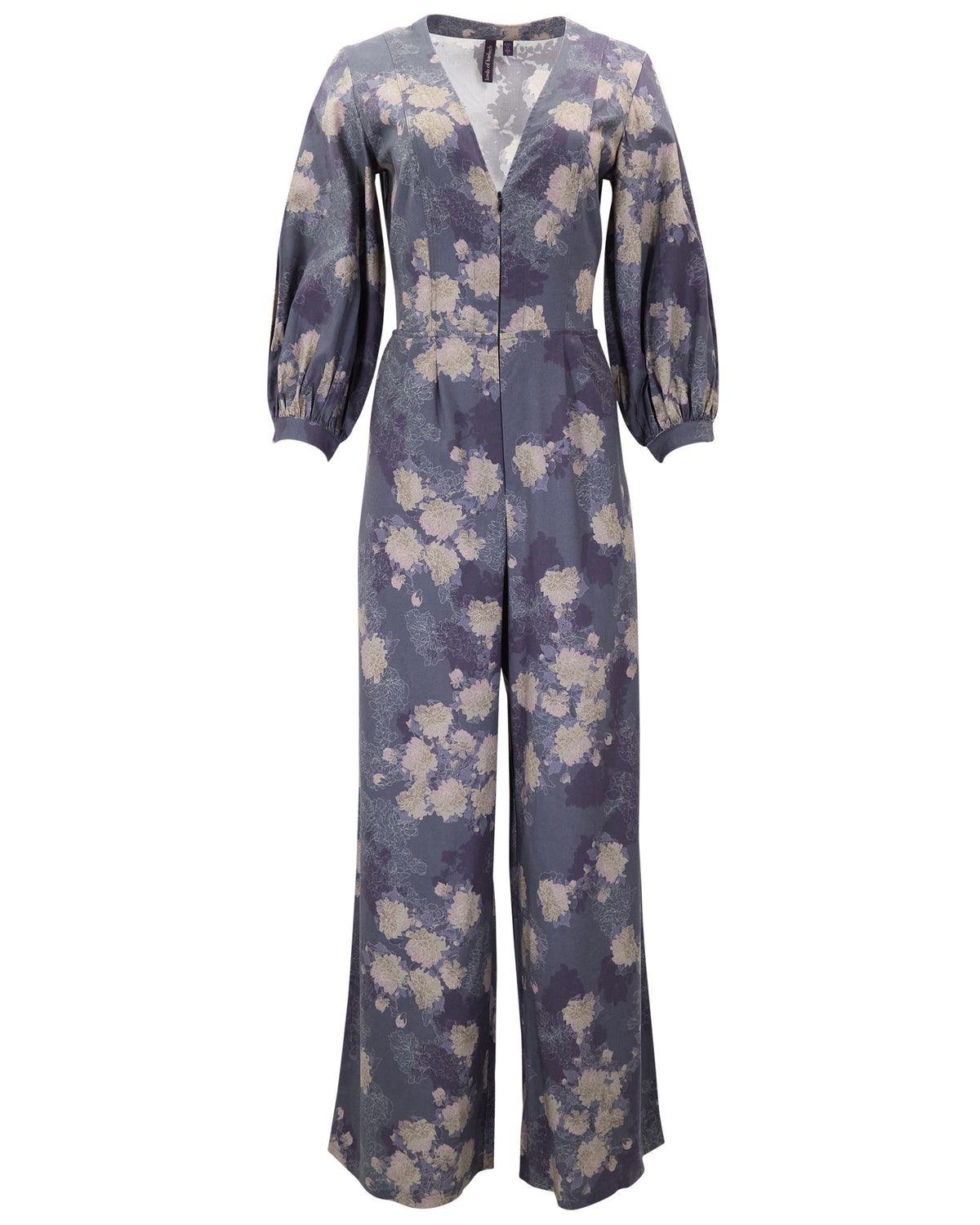 JILL LANS FLORAL BLACK WOMEN'S STRETCH TENCEL JUMPSUIT