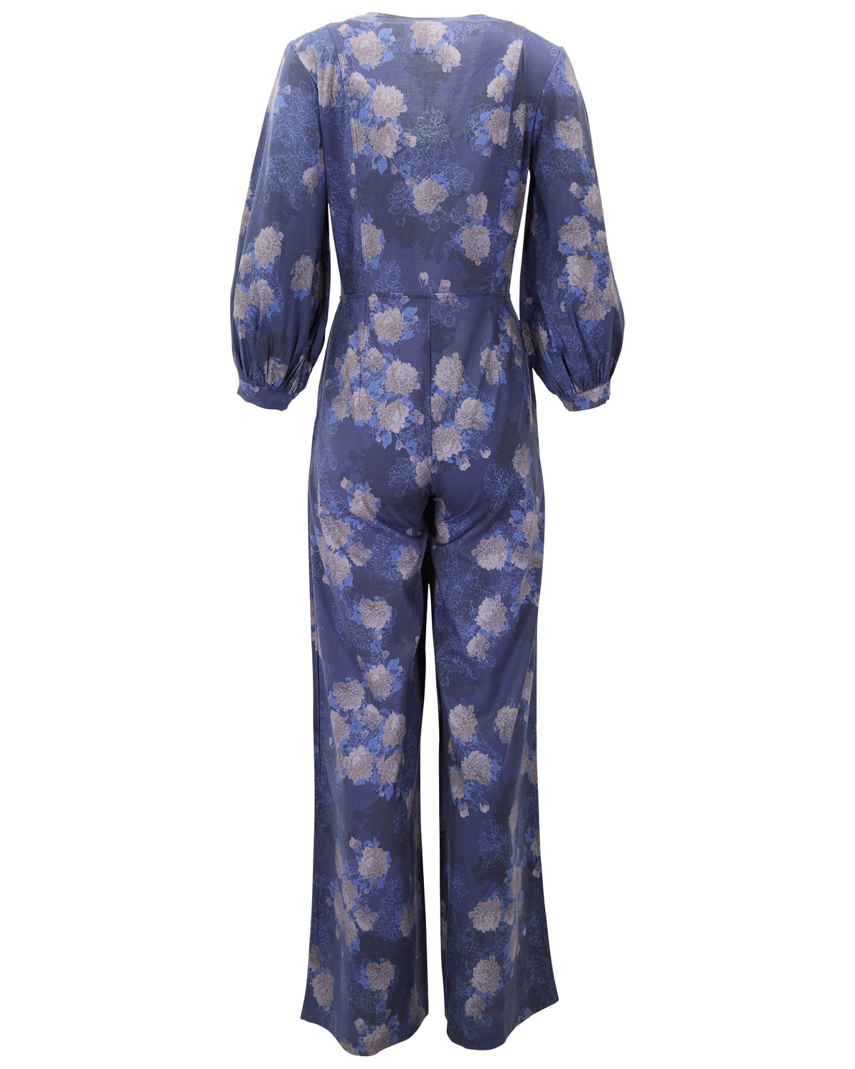 JILL LANS FLORAL NAVY WOMEN'S STRETCH TENCEL JUMPSUIT