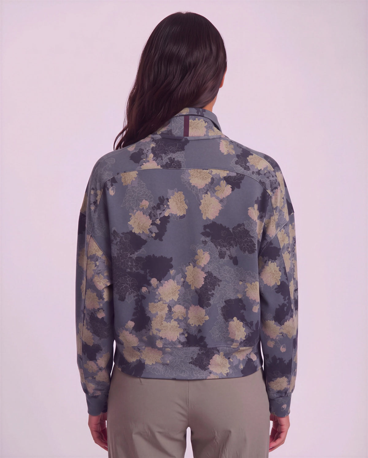 JUDY LANS FLORAL BLACK WOMEN'S STRETCH KNIT JACKET