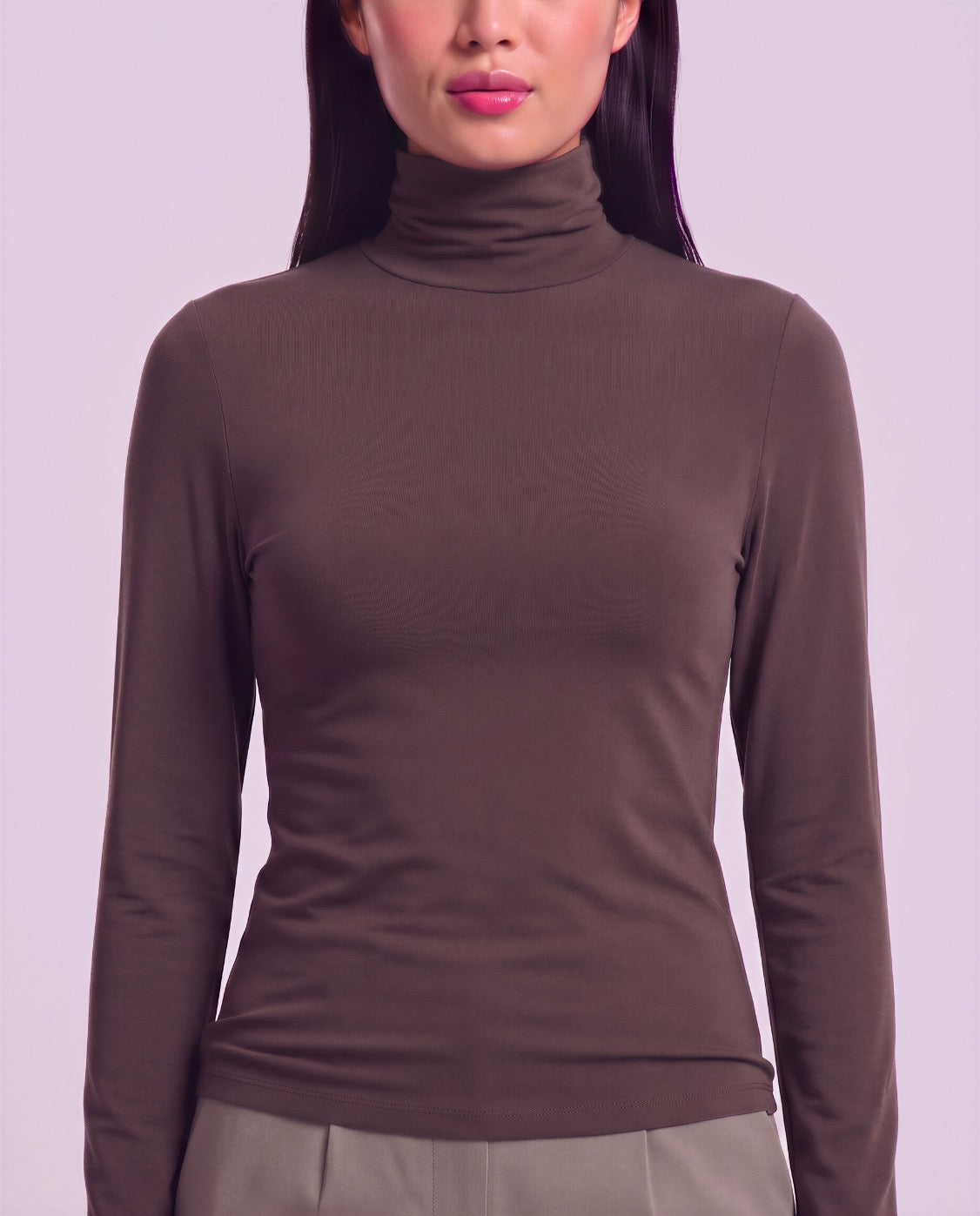 KATE BROWNIE WOMEN'S LYOCELL STRETCH TURTLENECK
