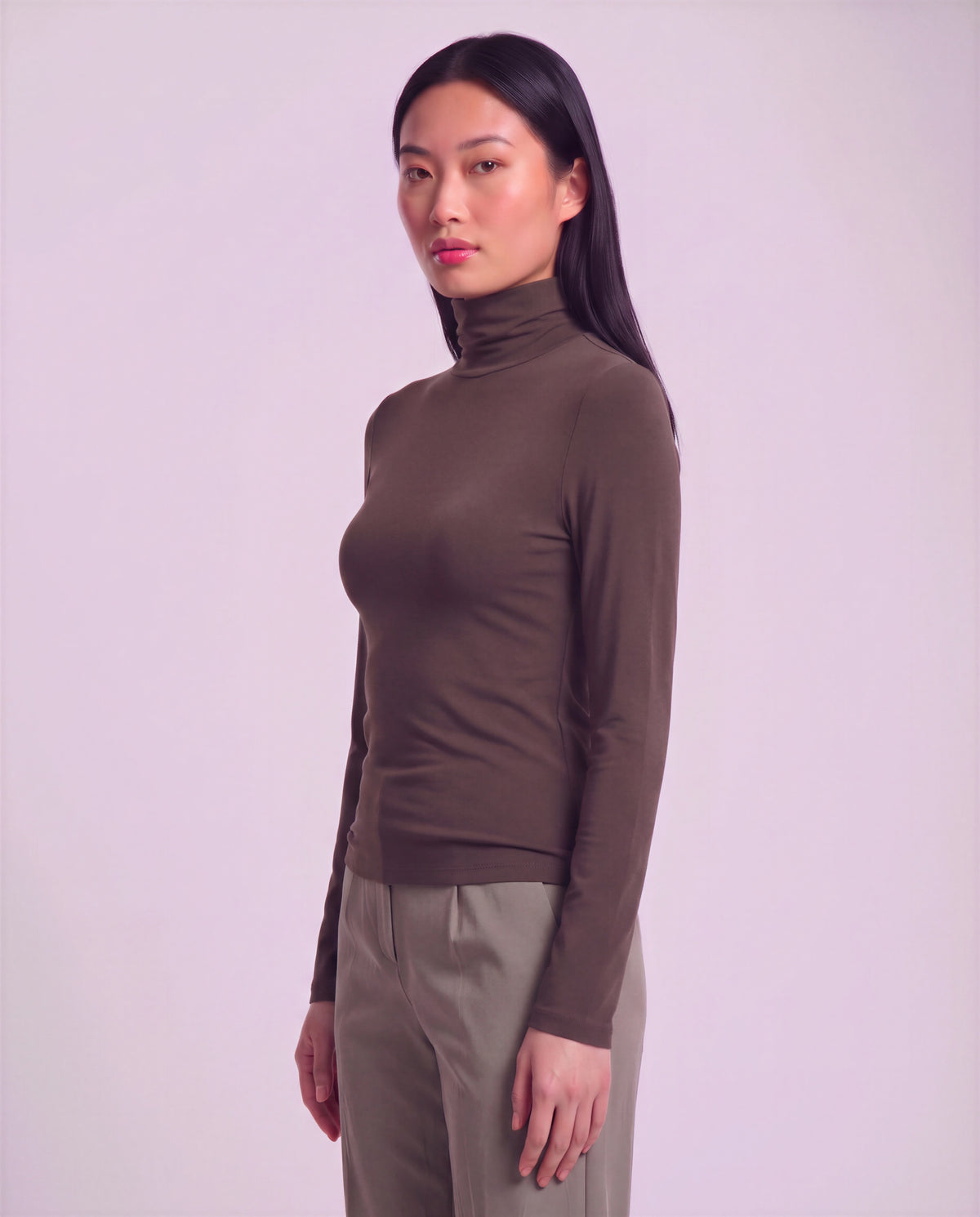 KATE BROWNIE WOMEN'S LYOCELL STRETCH TURTLENECK