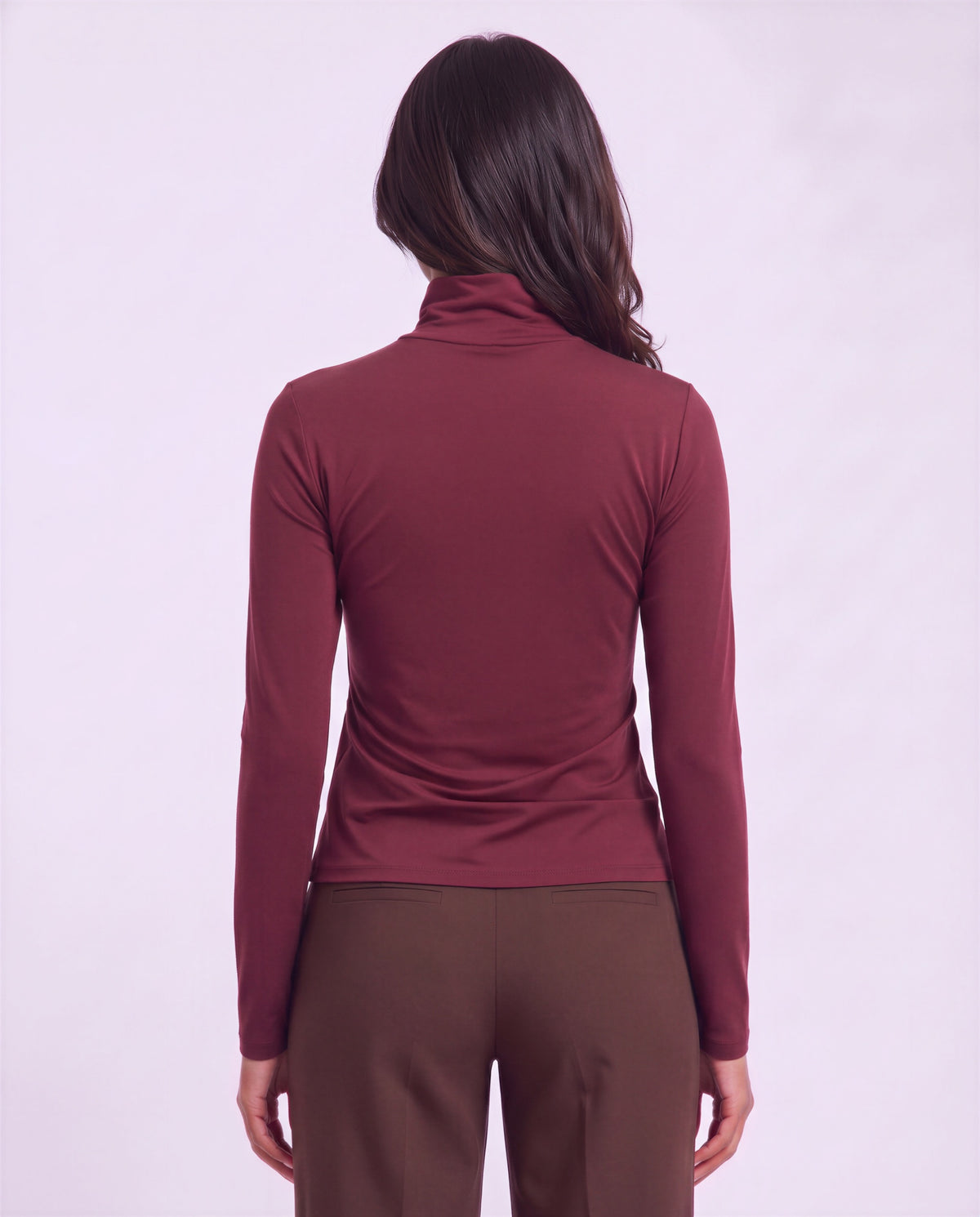 KATE PORT WOMEN'S LYOCELL STRETCH TURTLENECK