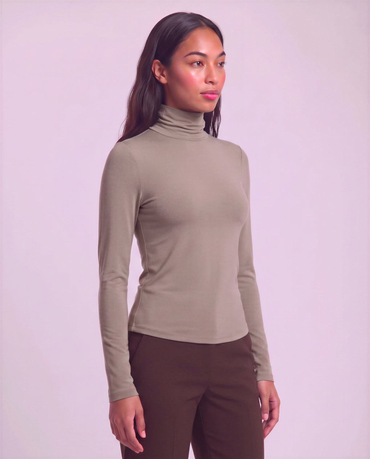KATE SAGE WOMEN'S LYOCELL STRETCH TURTLENECK