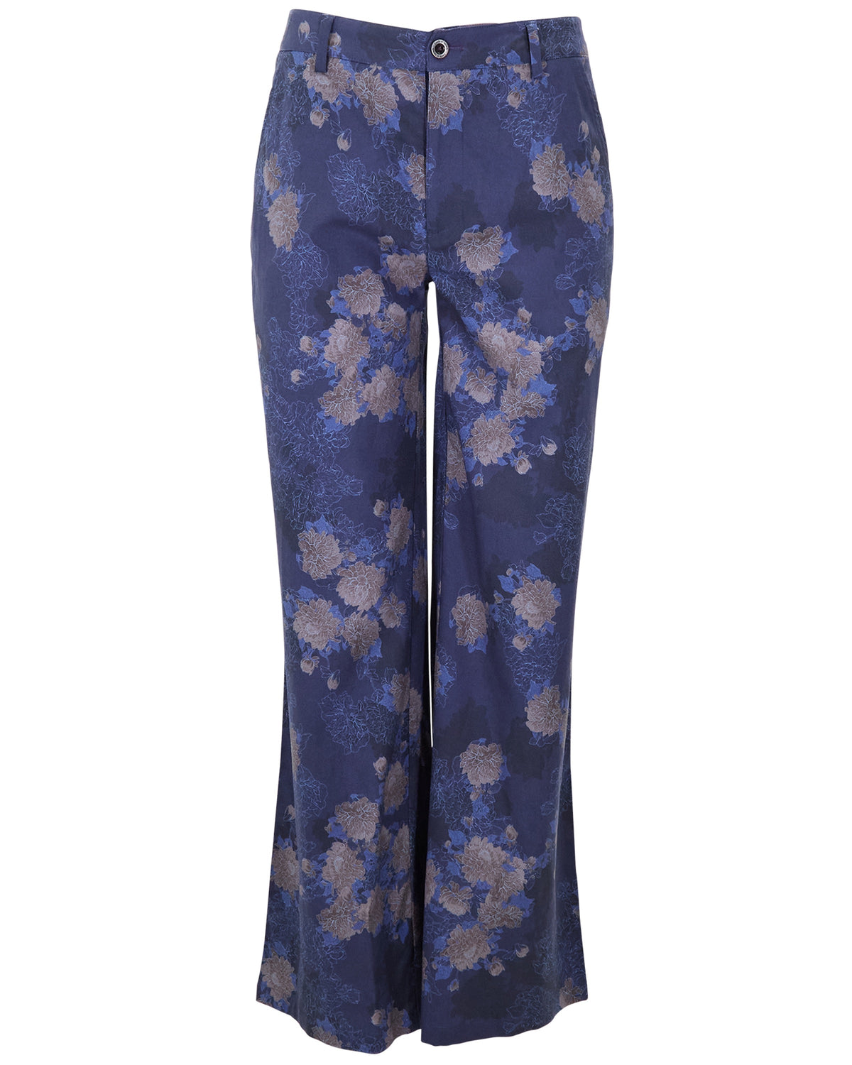 PHILLIS LANS FLORAL NAVY WOMEN'S STRETCH TENCEL TAILORED PANT