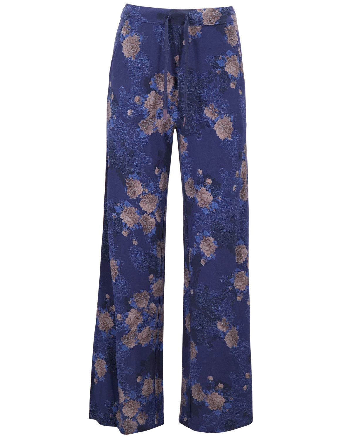 SANCHEZ LANS FLORAL NAVY WOMEN'S STRETCH KNIT DRAWSTRING PANT