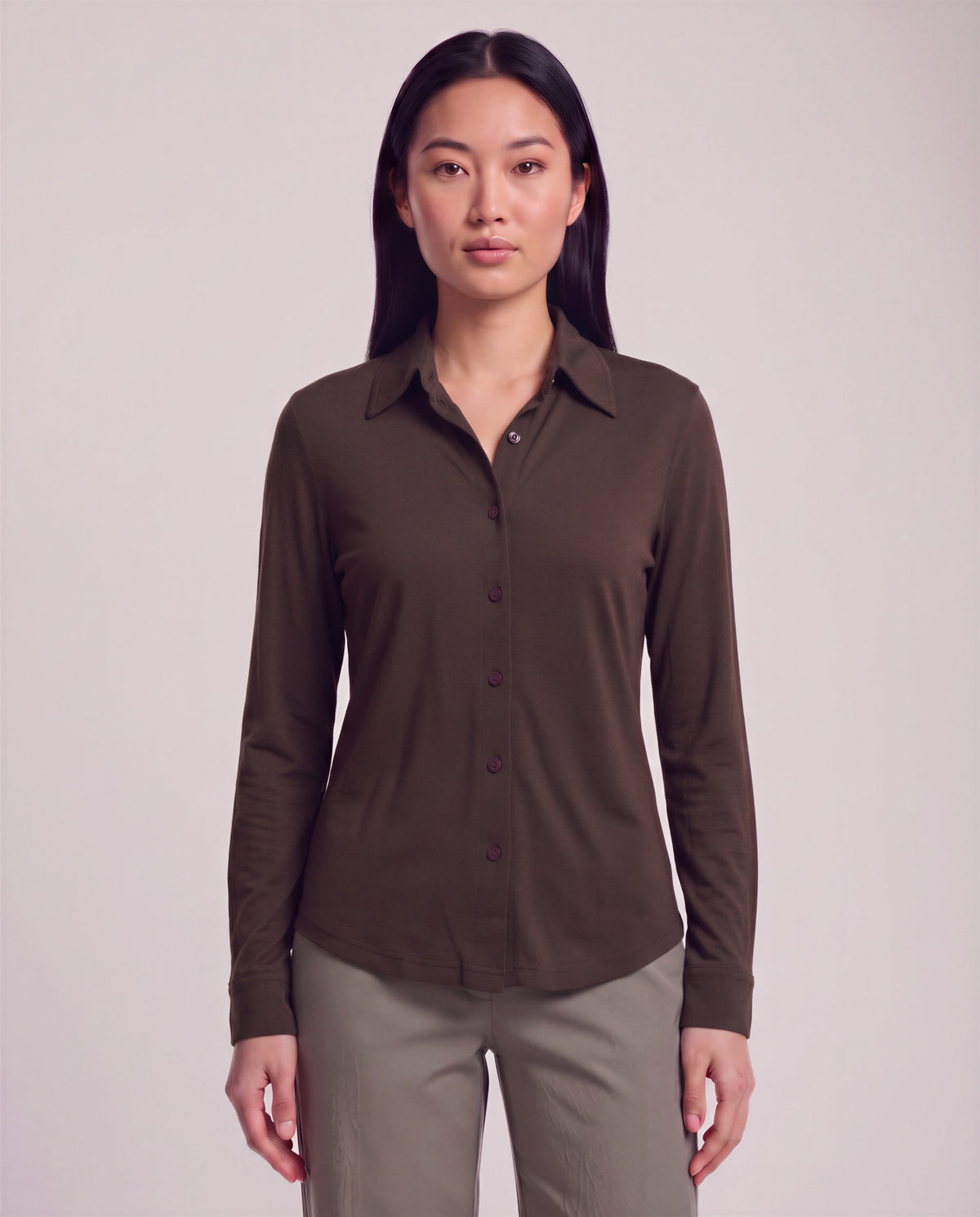 STEPHANIE BROWNIE WOMEN'S LYOCELL STRETCH LONG-SLEEVE SHIRT