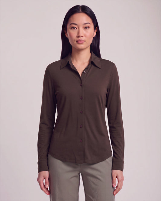 STEPHANIE BROWNIE WOMEN'S LYOCELL STRETCH LONG-SLEEVE SHIRT