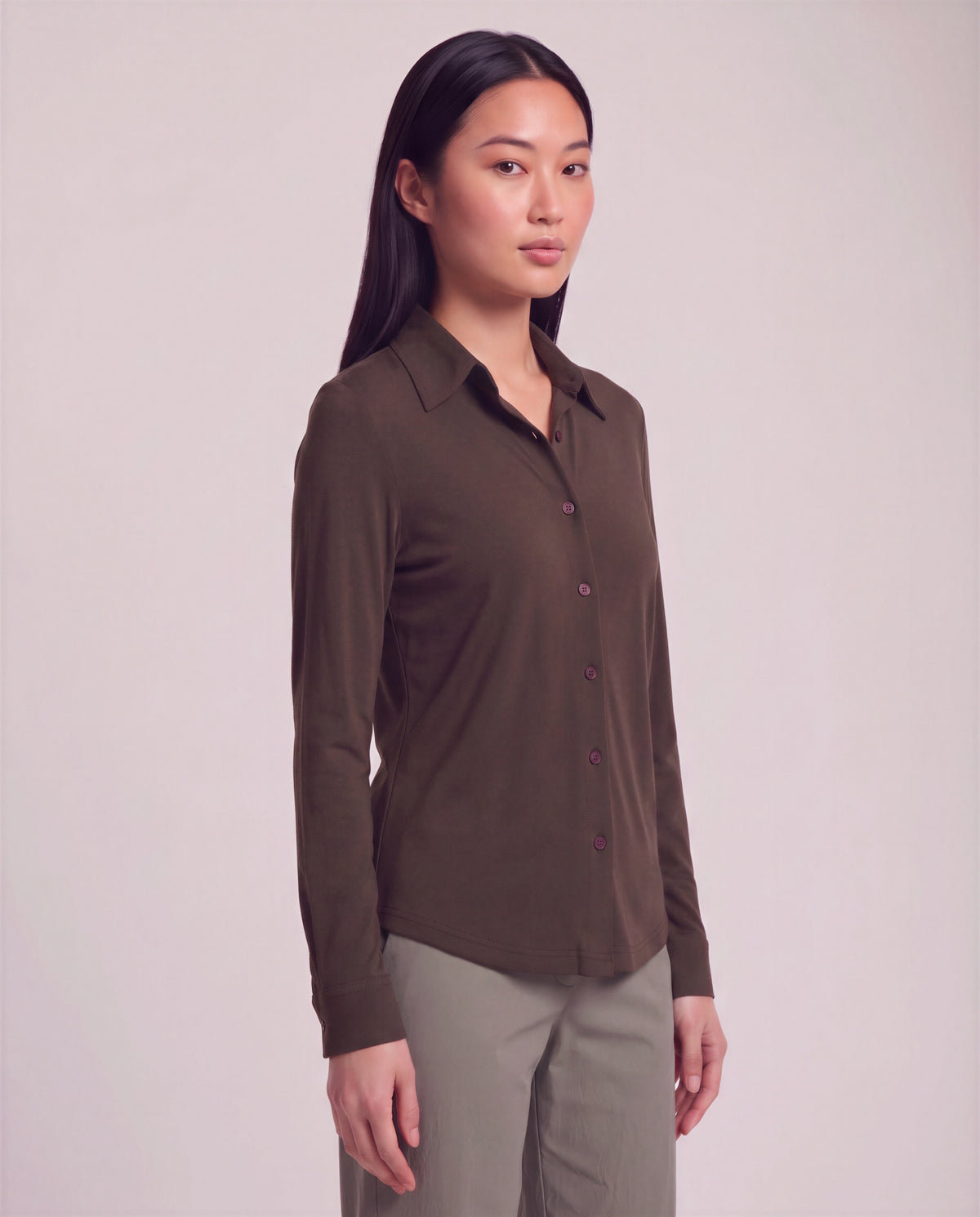 STEPHANIE BROWNIE WOMEN'S LYOCELL STRETCH LONG-SLEEVE SHIRT