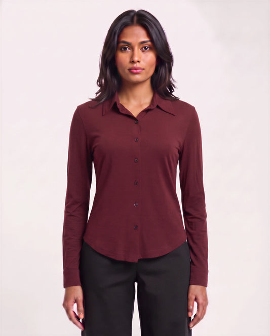 STEPHANIE PORT WOMEN'S LYOCELL STRETCH LONG-SLEEVE SHIRT