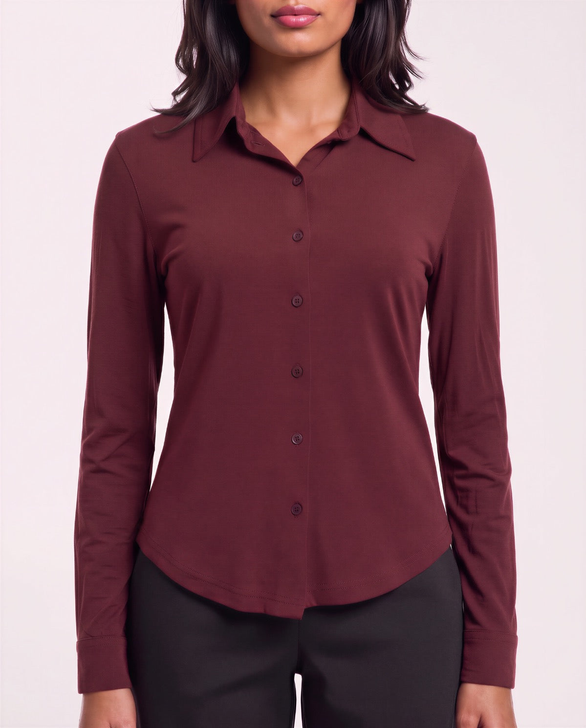 STEPHANIE PORT WOMEN'S LYOCELL STRETCH LONG-SLEEVE SHIRT