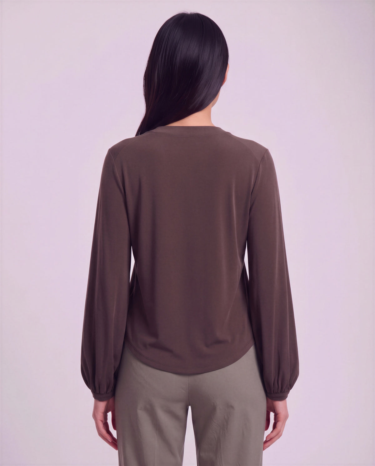 VAL BROWNIE WOMEN'S LYOCELL STRETCH V-NECK TOP