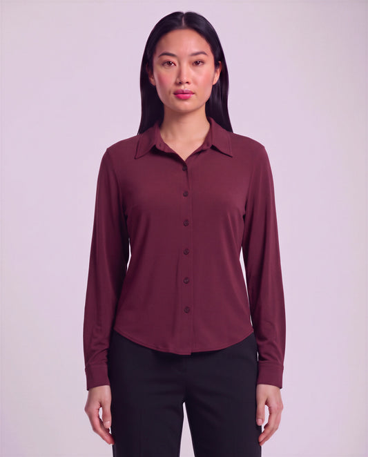 SCARLET PORT WOMEN'S MERINO JERSEY LONG-SLEEVE SHIRT