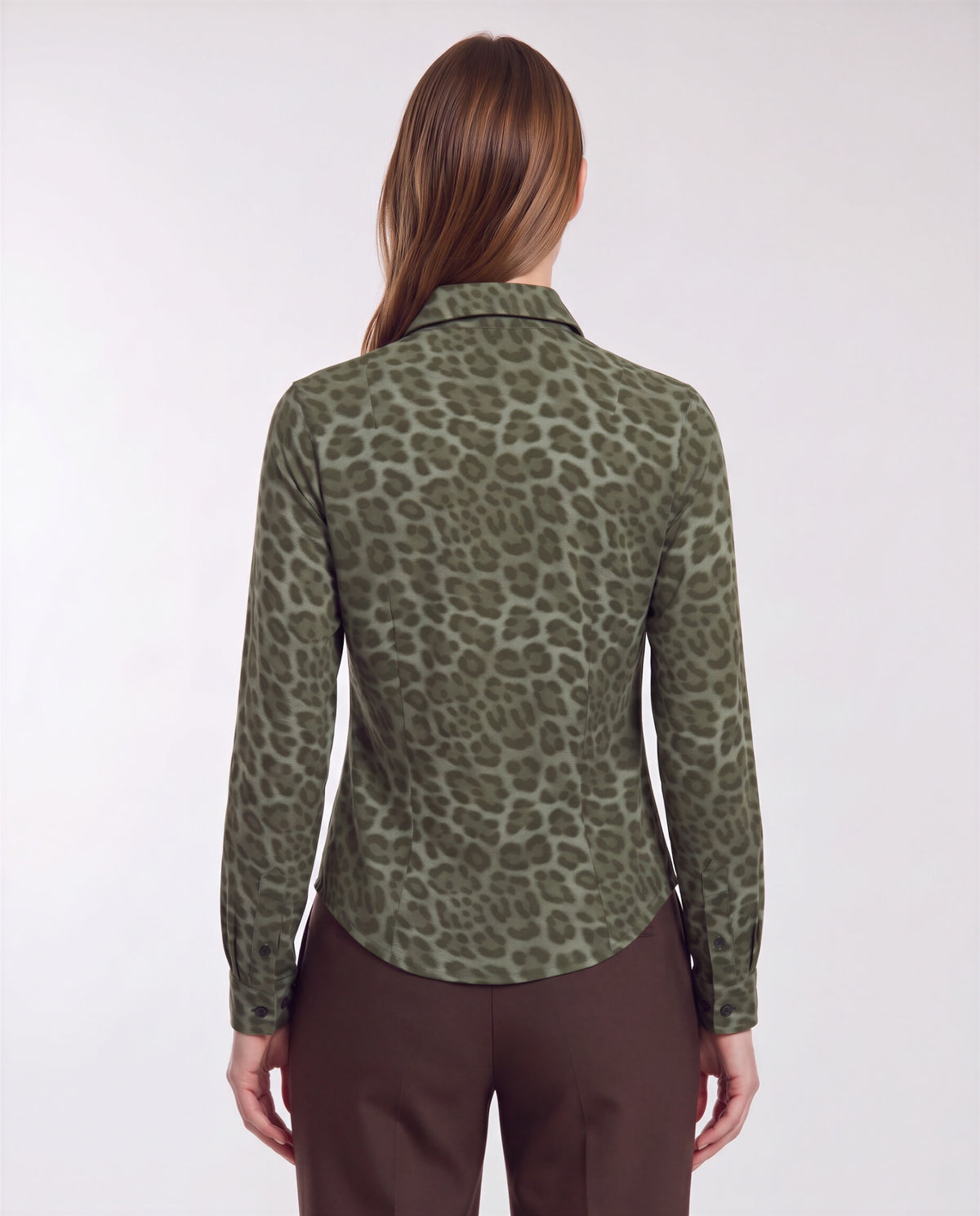 SCARLET LEOPARD SAGE WOMEN'S MERINO JERSEY LONG-SLEEVE SHIRT