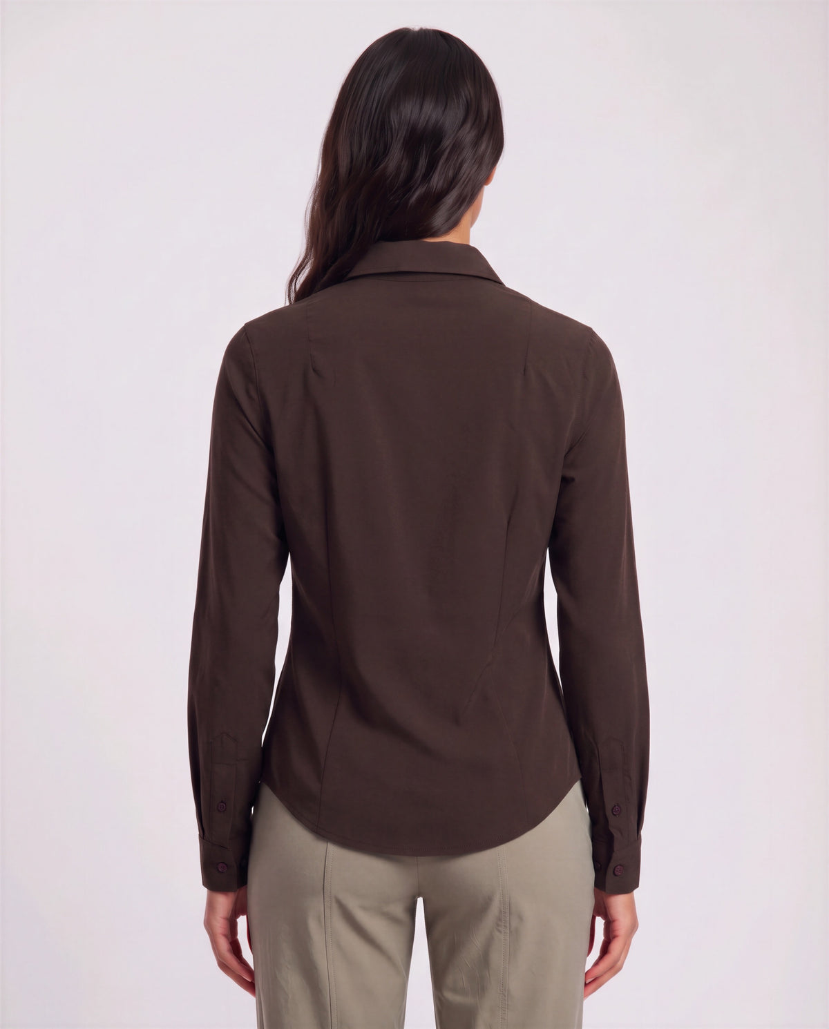 SUTTON BROWNIE WOMEN'S STRETCH SILK LONG-SLEEVE SHIRT