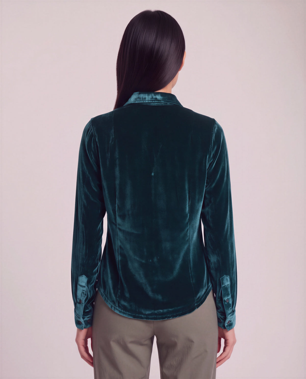 SYLVIA LEGEND WOMEN'S VELVET LONG-SLEEVE SHIRT