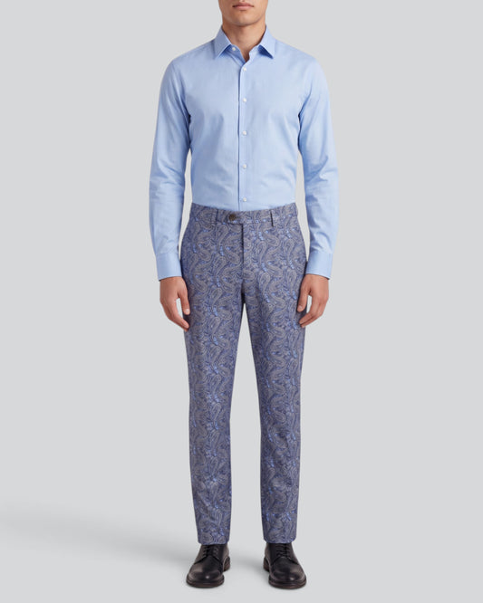 JACK MAURICE PAISLEY BLUE MEN'S STRETCH CHINO PANT