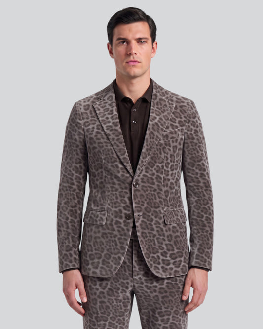 JORDAN LEOPARD BROWNIE MEN'S VELVET BLAZER