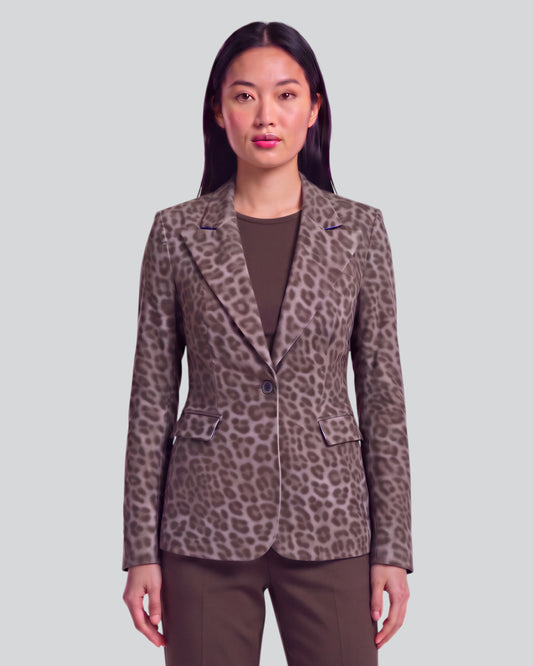 JOLENE LEOPARD BROWNIE WOMEN'S VELVET TAILORED JACKET